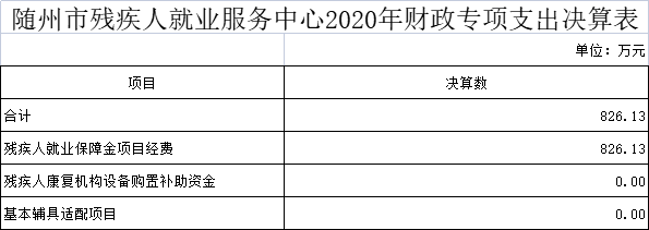 隨州市殘疾人就業服務中心2020年財政專項支出決算表.png